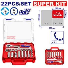 22 Pcs 1/2" DR. Socket set