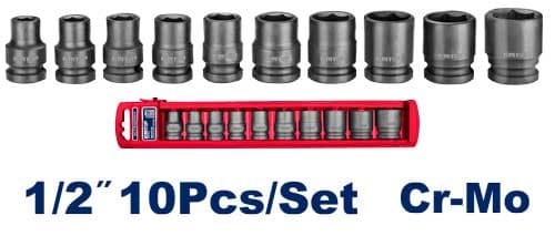 10 Pcs 1/2" impact socket set