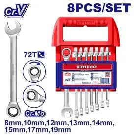8 Pcs Ratchet spanner set