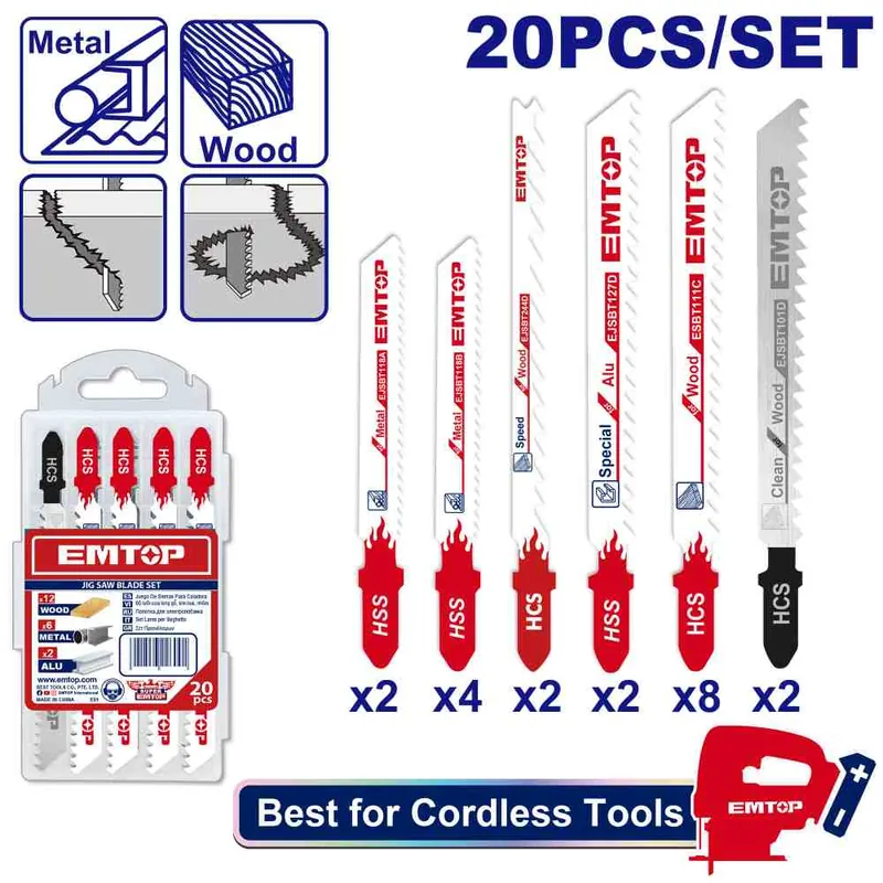 Jig saw blade set