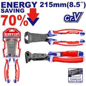 Compound action end cutting pliers