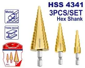 3 Pcs step drill bit set