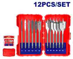 12 Pcs Flat wood drill bits set