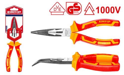 Insulated bent nose pliers