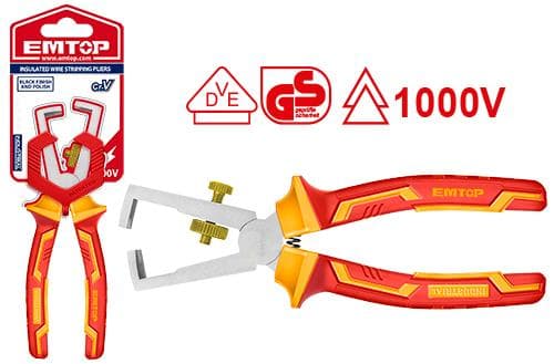 Insulated wire stripping pliers