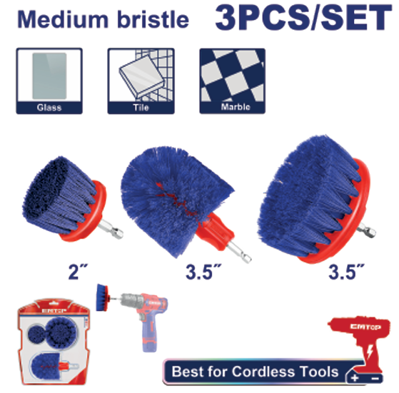 3Pcs medium bristle brush set
