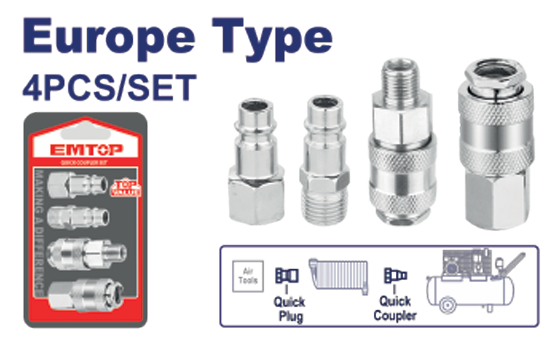 4 Pcs air coupler and plug set