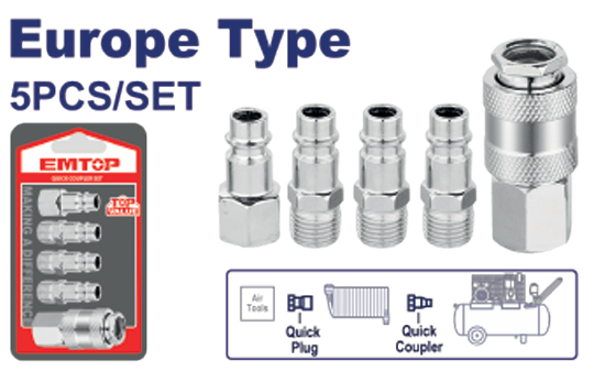 5 Pcs quick coupler set