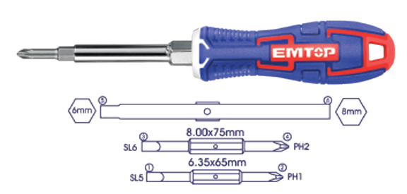 6 In 1 screwdriver set