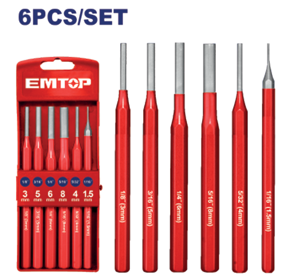 6 Pcs Pin punch set