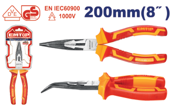Insulated bent nose pliers