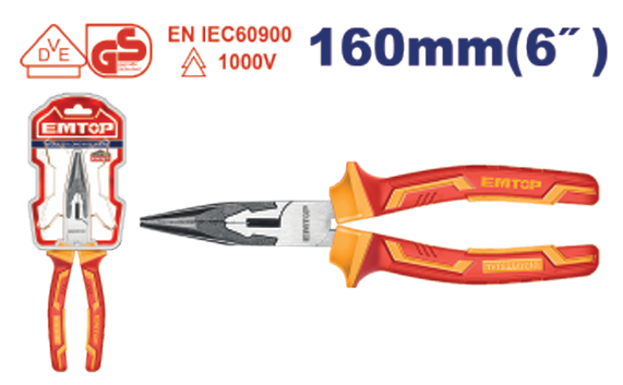 Insulated long nose pliers