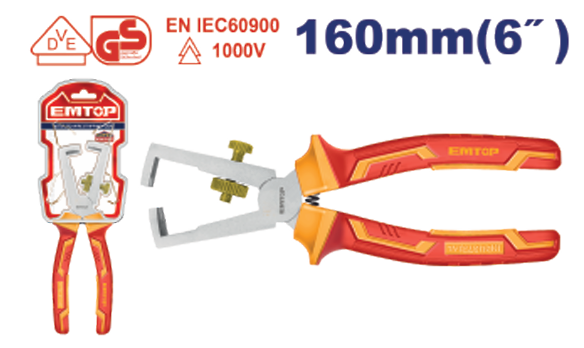 Insulated wire stripping pliers