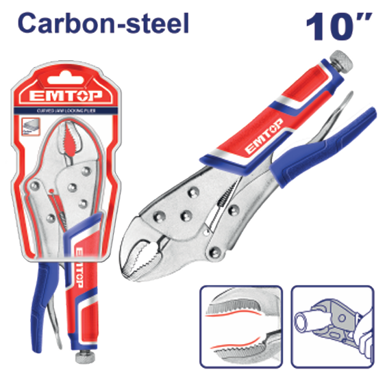 Curved jaw locking plier