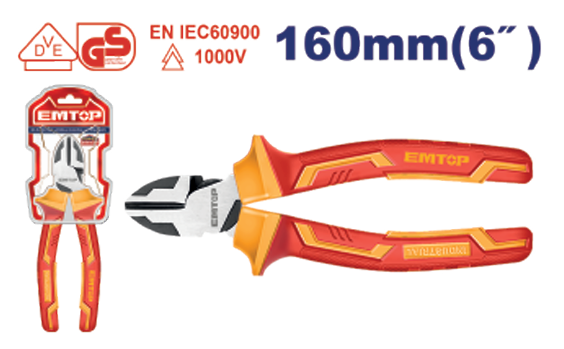 Insulated high leverage diagonal cutting  pliers
